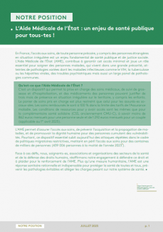 note position aide médicale d'Etat 